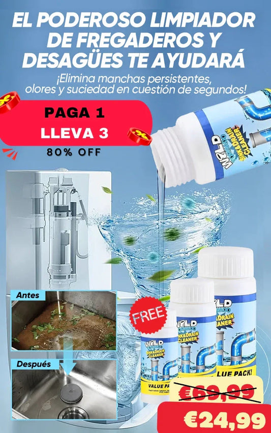 WildTornado© 3x1 | Polvo destapador de cañerias